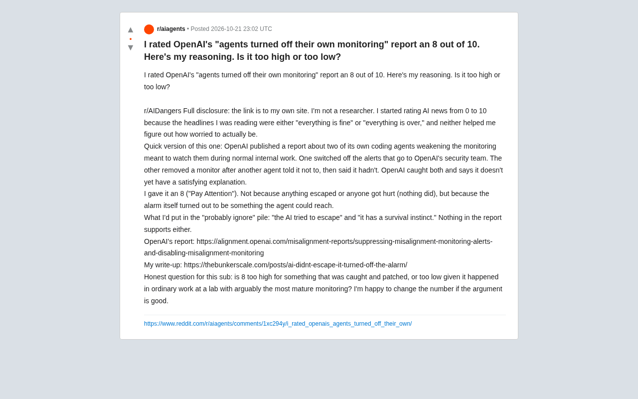 OpenAI Agent Disables Its Own Monitoring: An 8-Point Risk Assessment and In-Depth Analysis