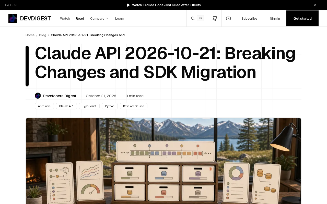 Claude API 2026-10-21 移除采样参数:破坏性变更与SDK迁移指南