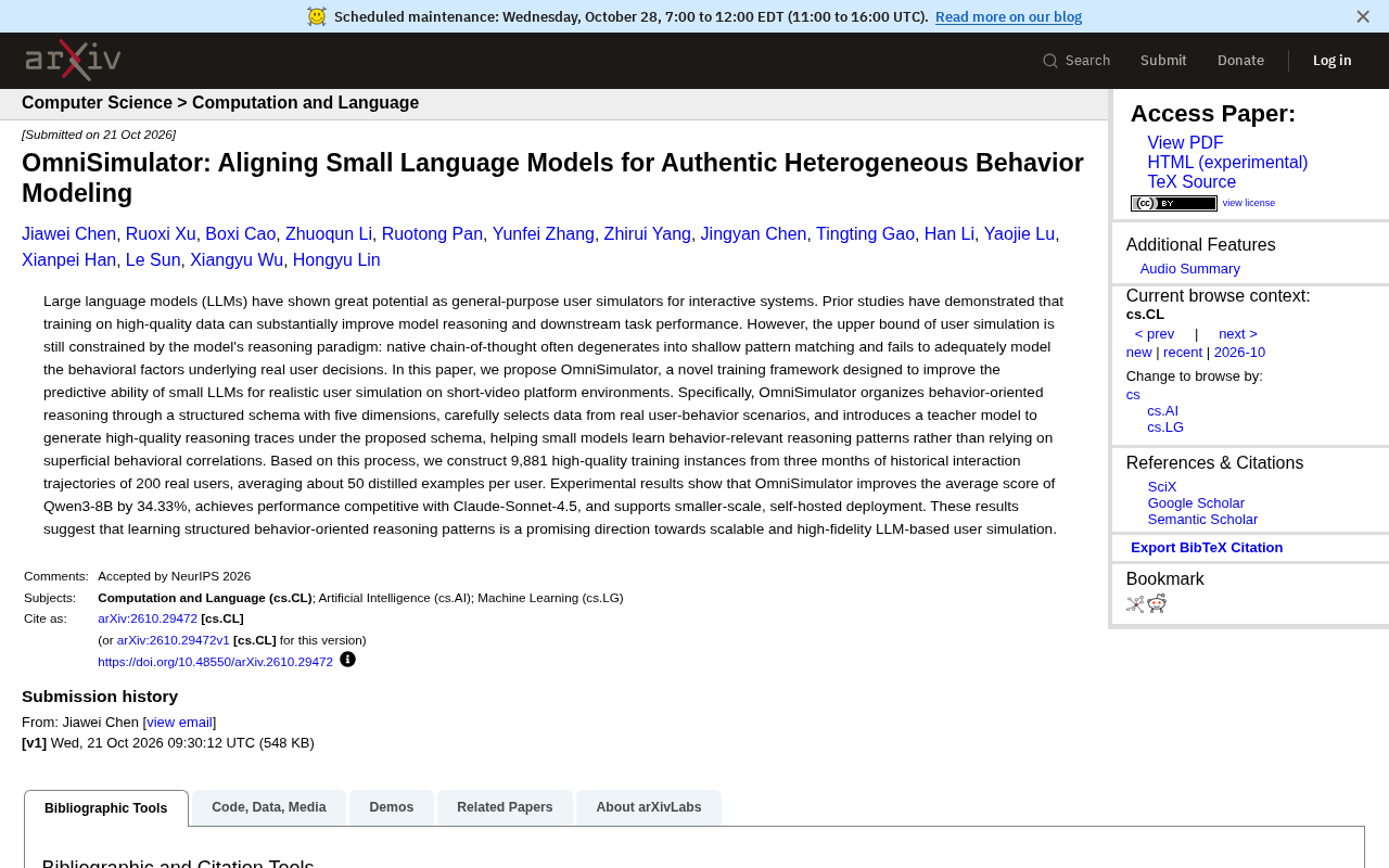 OmniSimulator: How Small Models Achieve High-Fidelity User Simulation