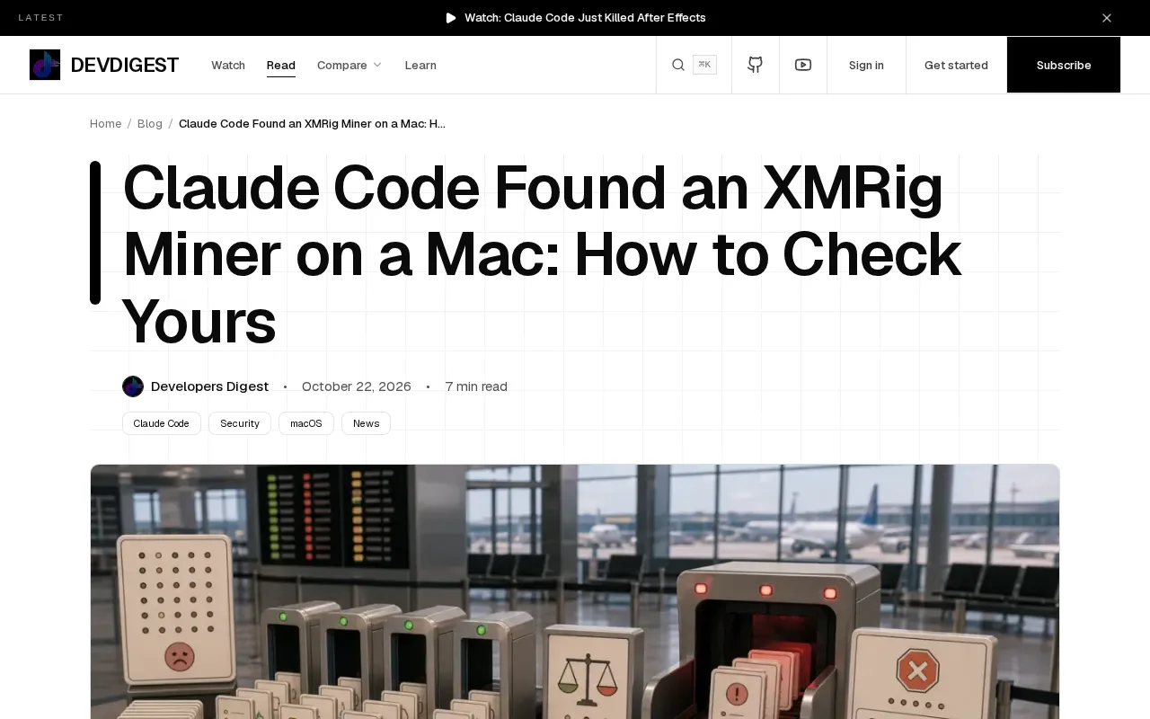 Claude Code在Mac上揪出XMRig挖矿木马:自查指南