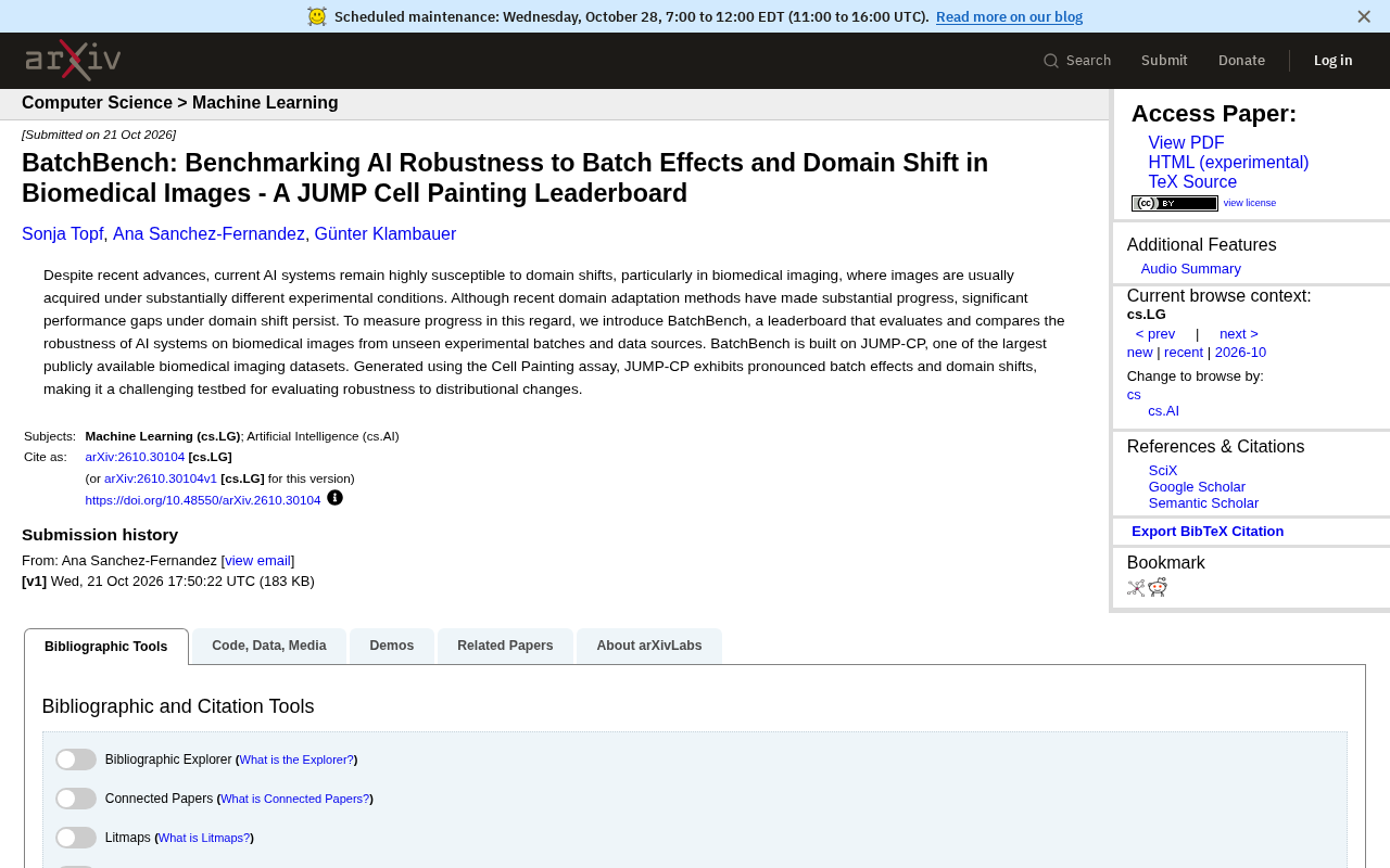 BatchBench: Evaluating Batch Effect and Domain Shift Robustness in Biomedical Images