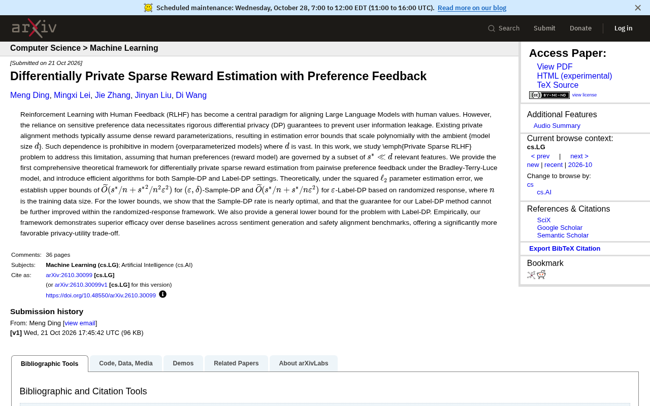 Differentially Private Sparse Reward Estimation: A New Breakthrough in RLHF Privacy Protection