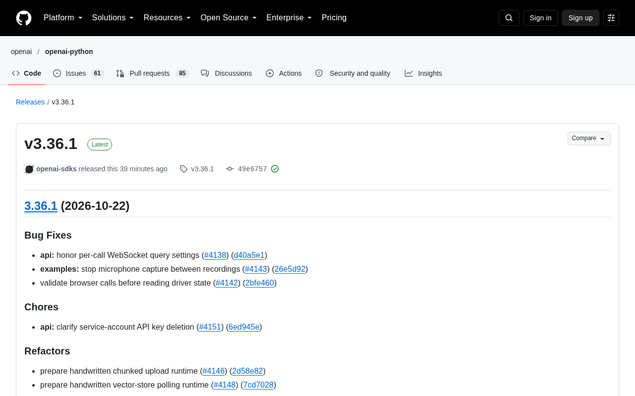 OpenAI SDK v3.36.1 Released: Fixes WebSocket and Browser Invocation Issues