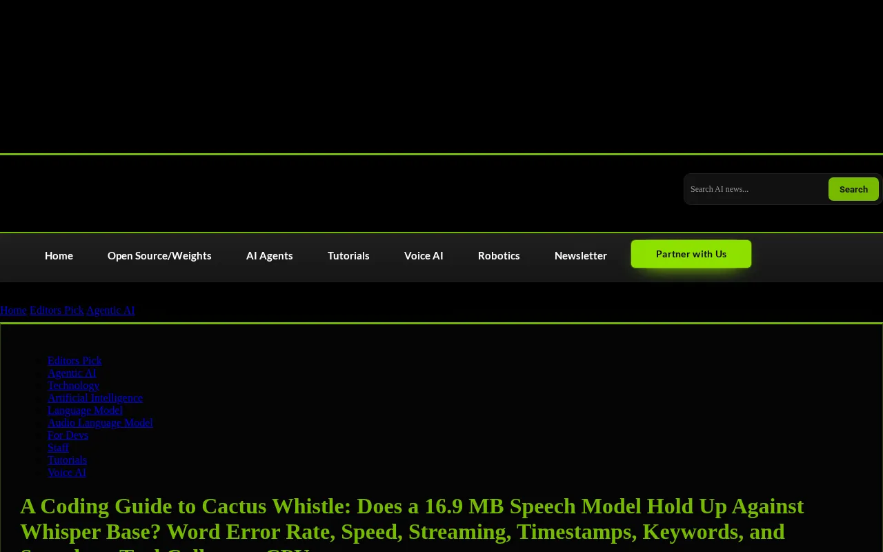 16.9MB Speech Model in Practice: Can Cactus Whistle Challenge Whisper Base?