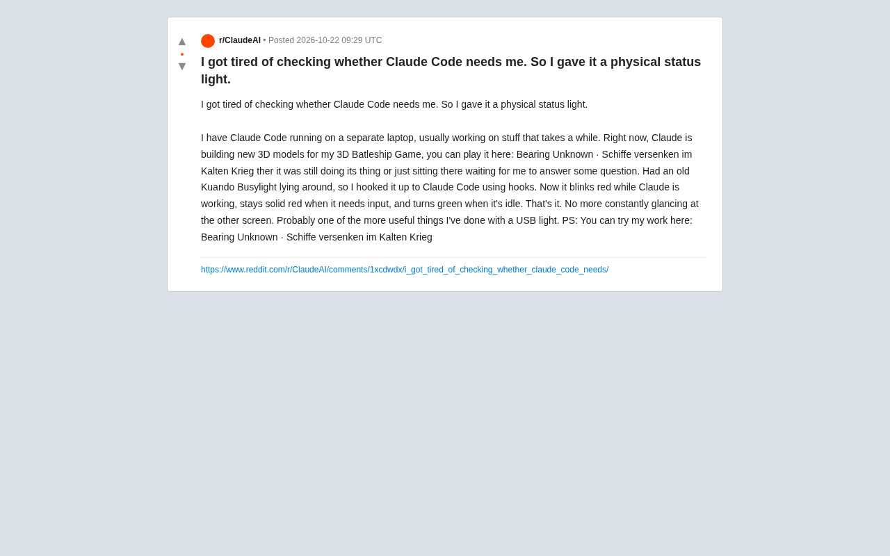 Give Claude Code a Physical Status Light So You Never Have to Stare at the Screen Again
