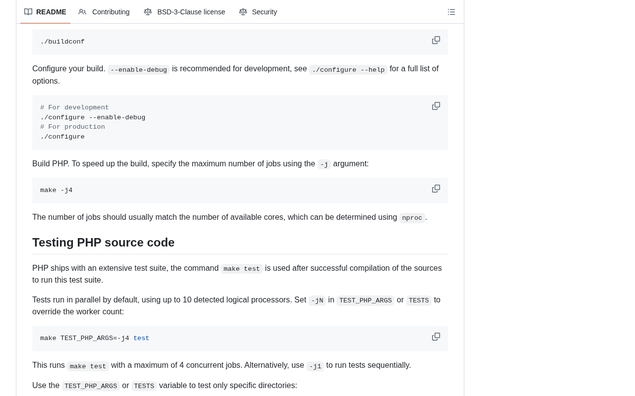 github source: php/php-src: The PHP Interpreter