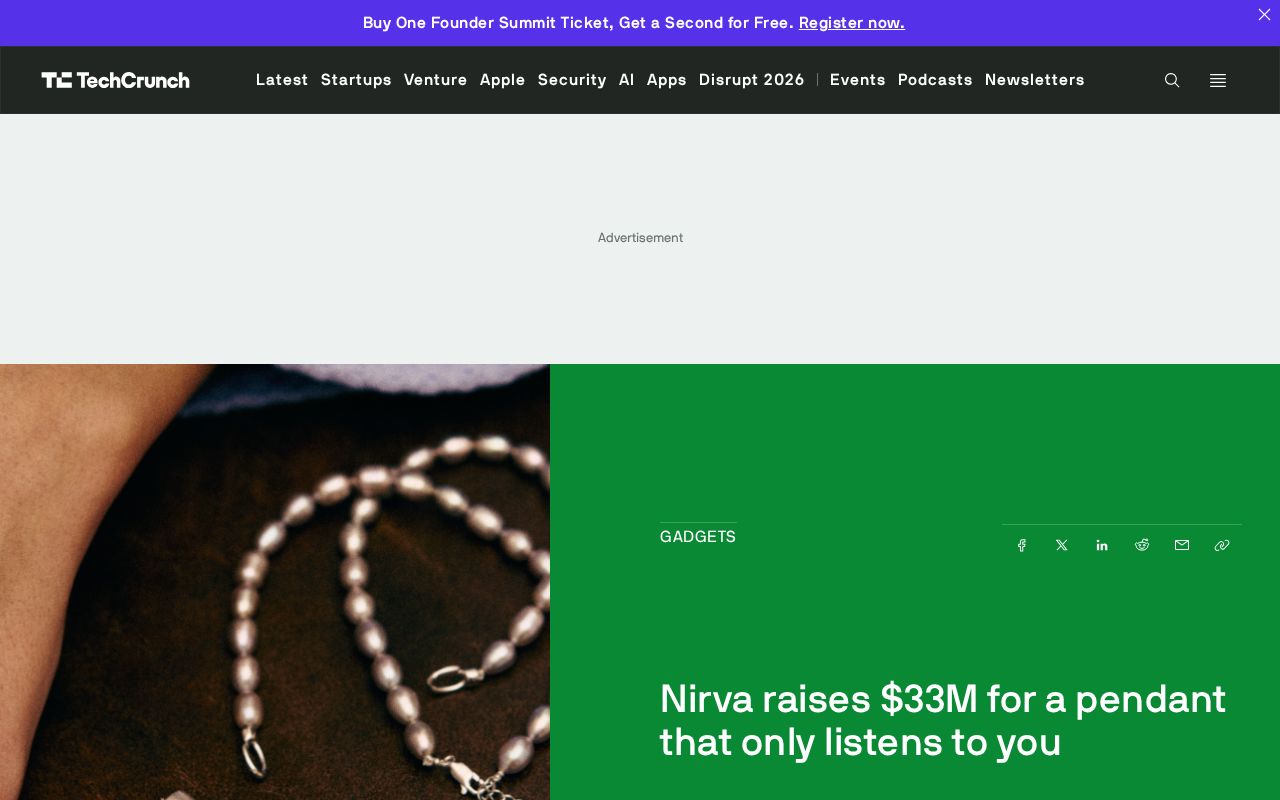 Nirva Raises $33M: How a $249 AI Pendant Listens Only to You