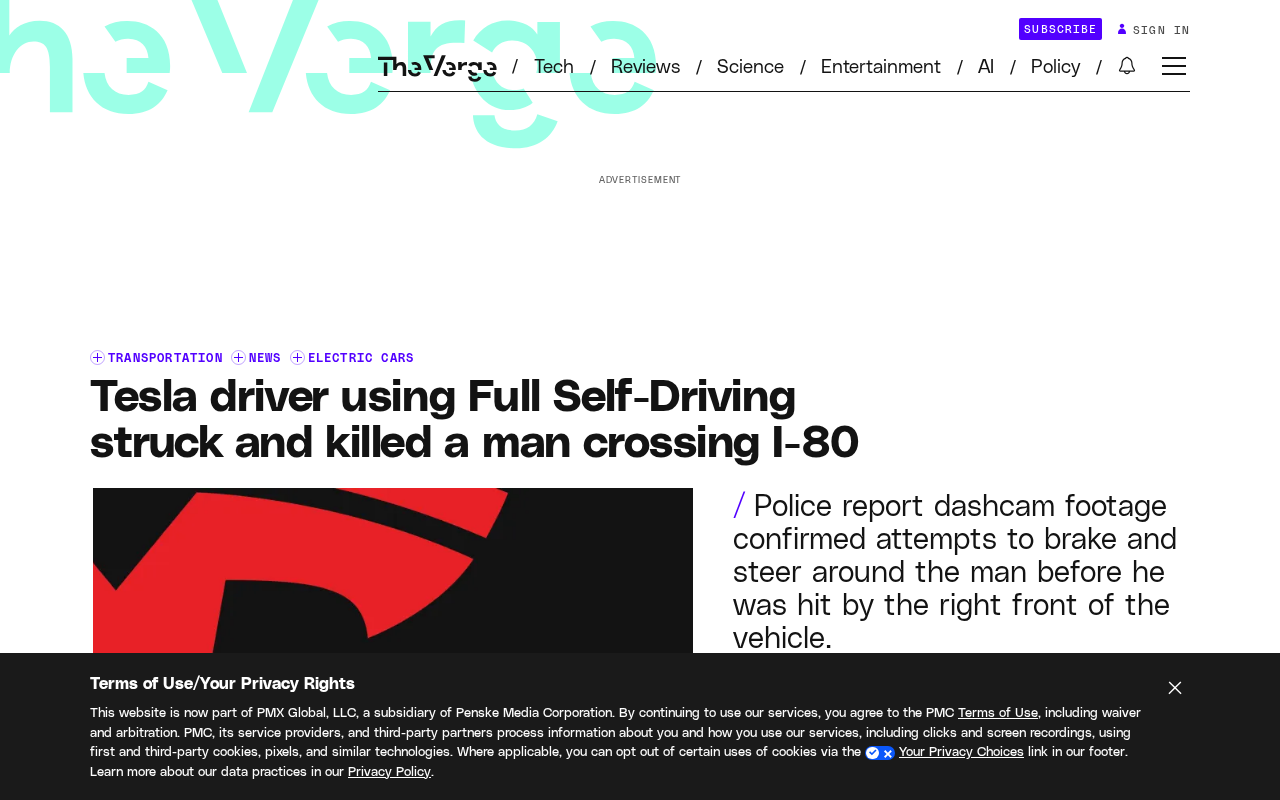 Tesla FSD Involved in First Pedestrian Fatality: Autonomous Driving Safety Questioned Again