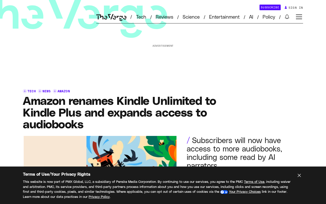 Amazon Renames Kindle Unlimited to Kindle Plus, Adds Audiobooks