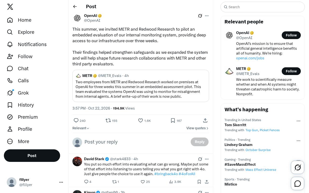OpenAI Opens Internal Monitoring System to Embedded Evaluation by METR and Redwood