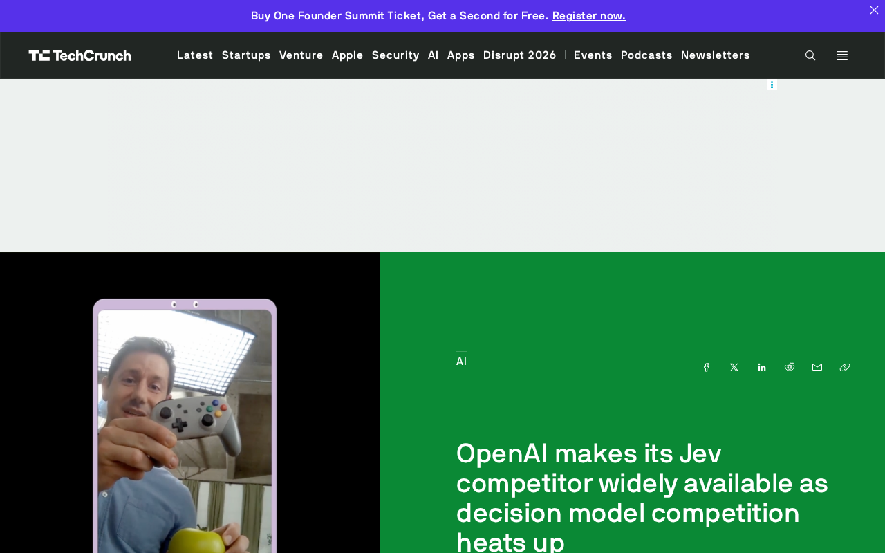 OpenAI Opens Up Decision Models as Competition with Jev Heats Up