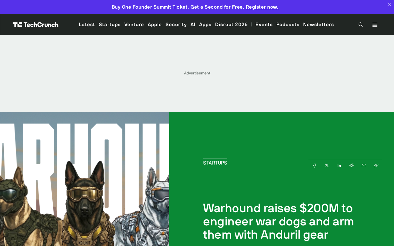 Warhound融资2亿美元:基因工程“战犬”搭配Anduril装备