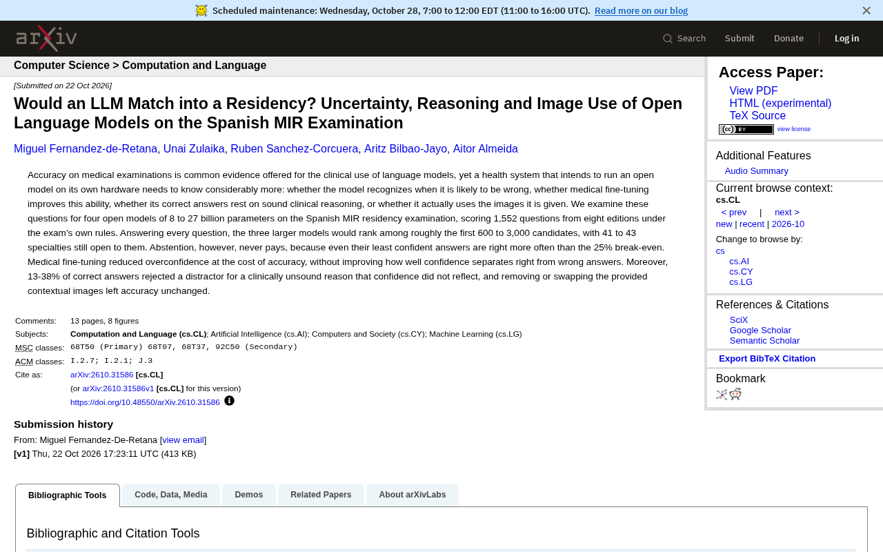 Can Open-Source LLMs Match into a Spanish Residency? A Real MIR Exam Test