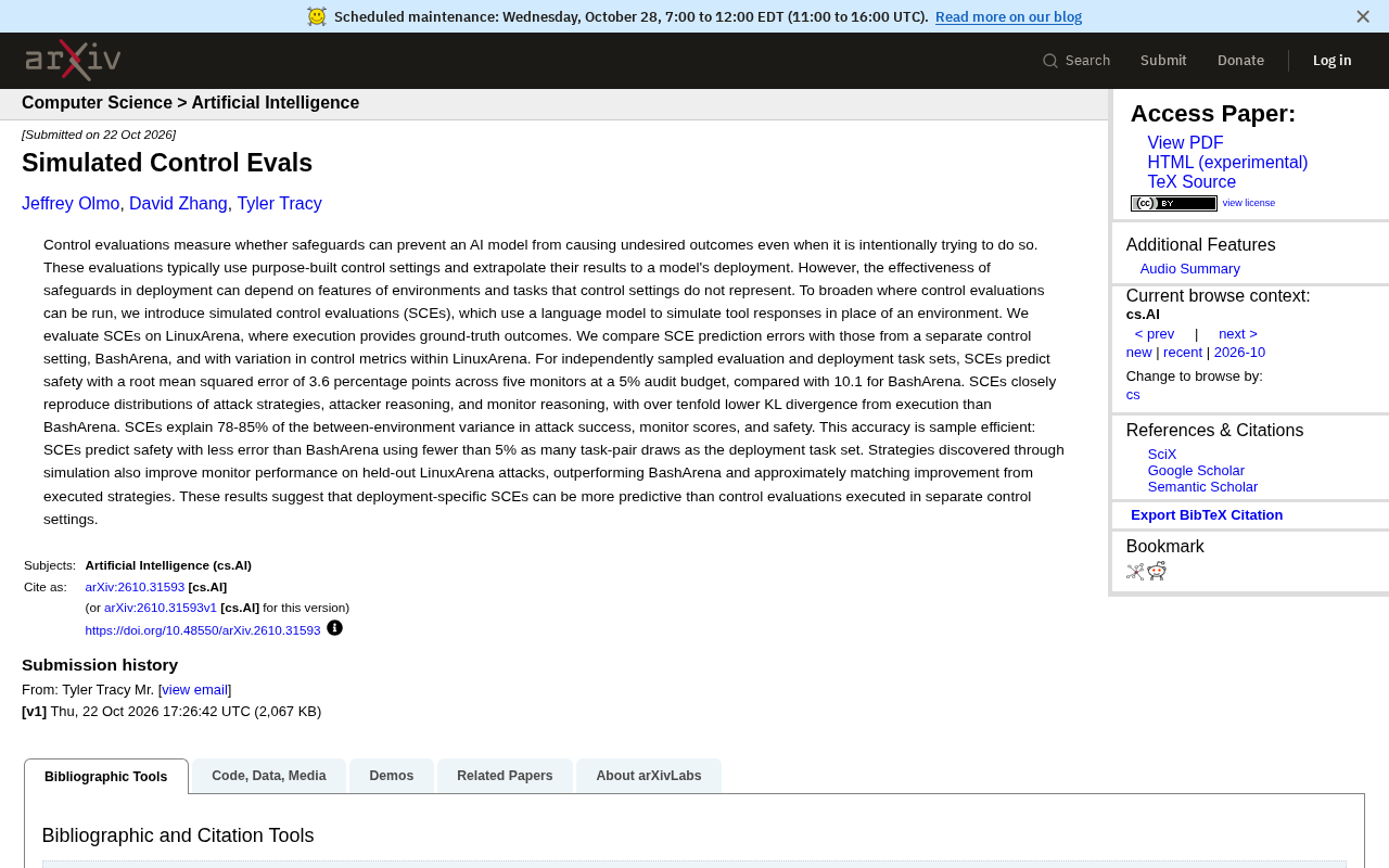 Simulated Control Evaluations: A New Paradigm for Predicting AI Safety with Language Models