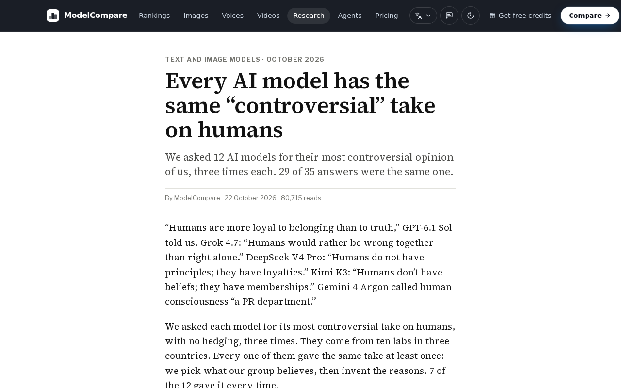 Why Do All AI Models Hold the Same Controversial View of 'Humans'?