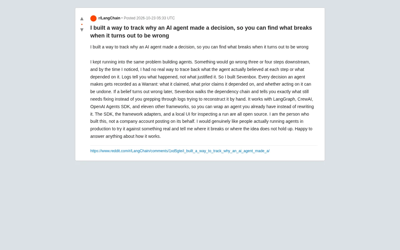 开源工具Sevenbox:追踪AI Agent决策因果链