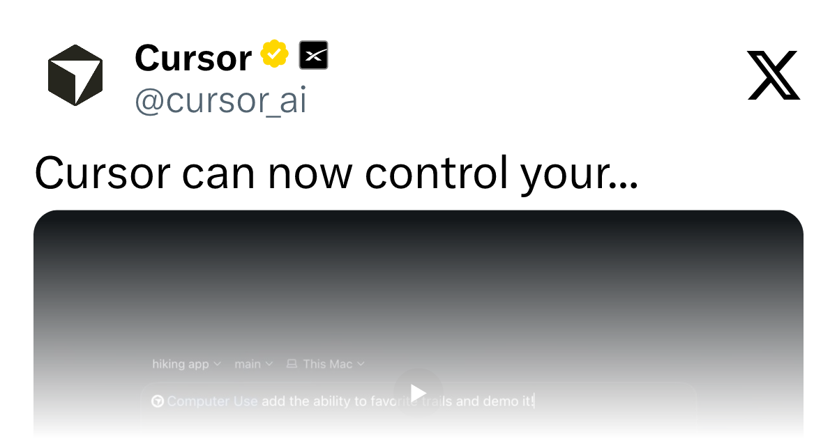 Cursor能控制你的电脑了:AI代理可驱动桌面应用测试