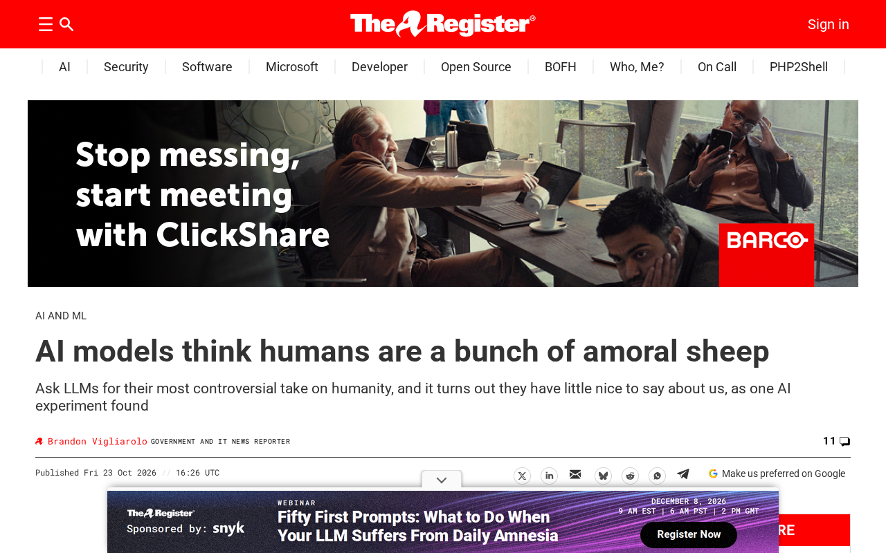 Why Do AI Models Think Humans Are "Immoral Sheep"?
