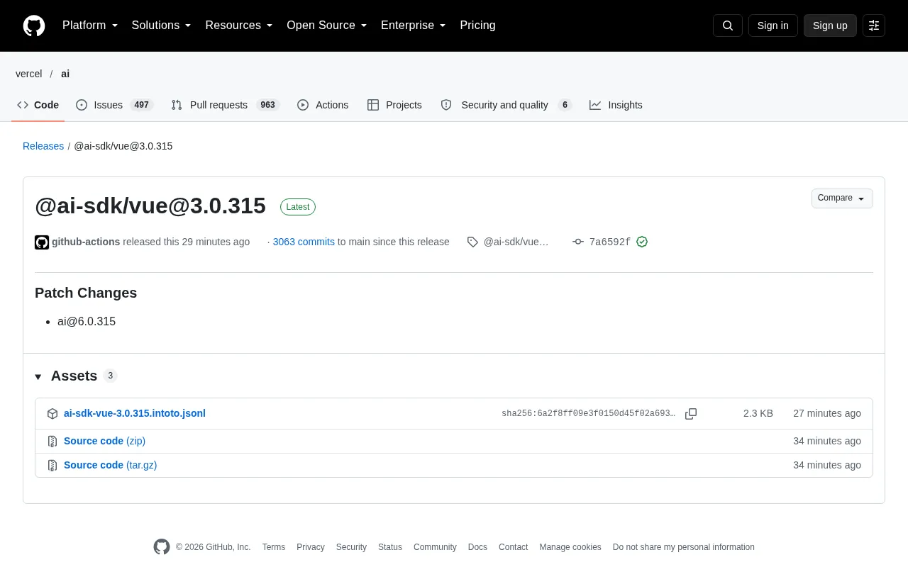 AI SDK Vue 3.0.315 Patch Release: How Vue Developers Should Respond