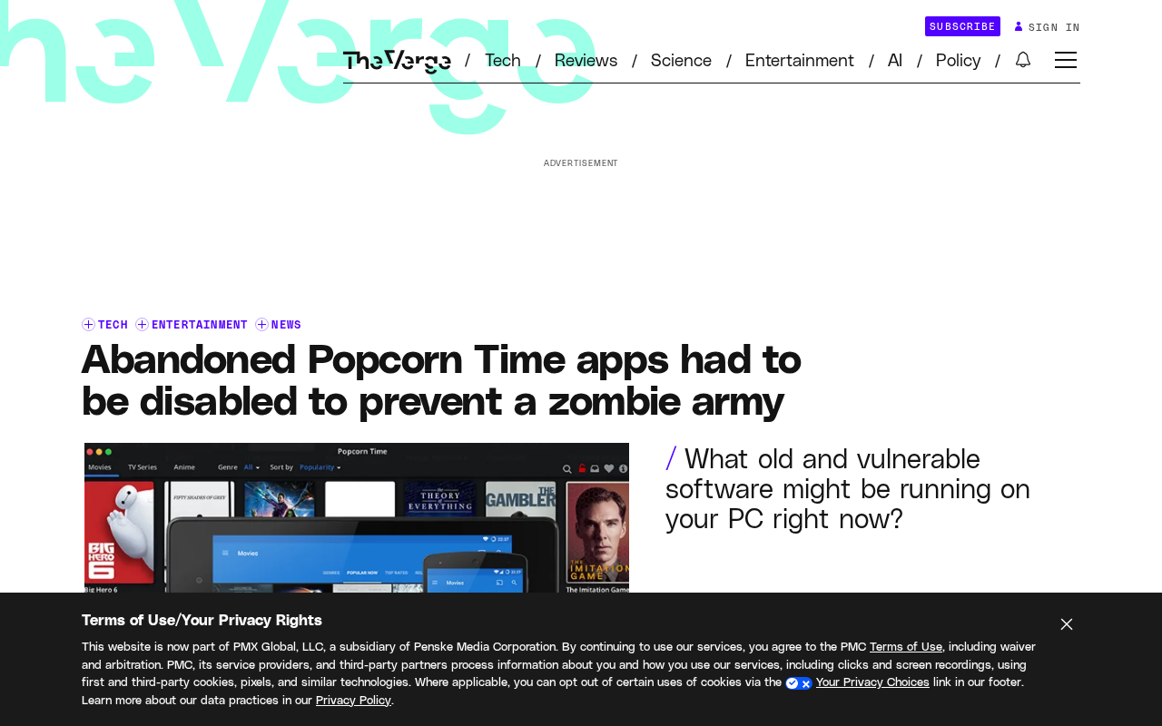 被弃用的Popcorn Time:为何要禁用百万僵尸应用