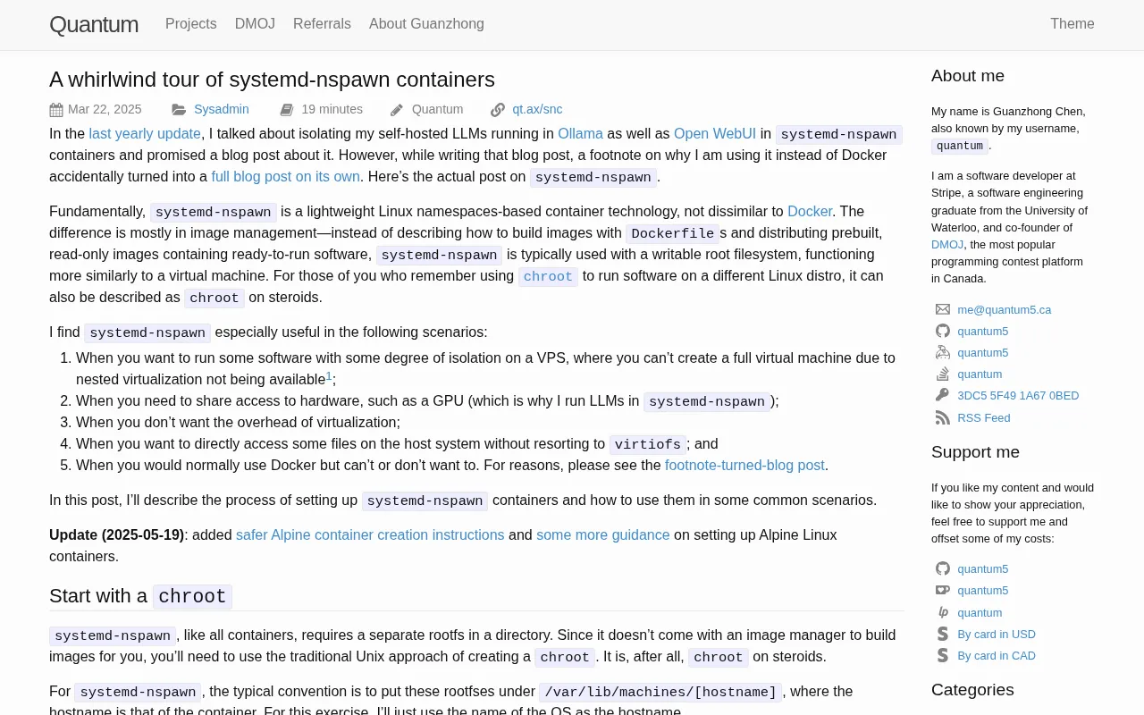 systemd-nspawn容器速览:轻量级Linux容器方案