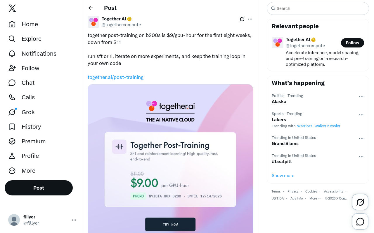 Together AI B200 Training Price Cut: $9/GPU-Hour for the First Eight Weeks