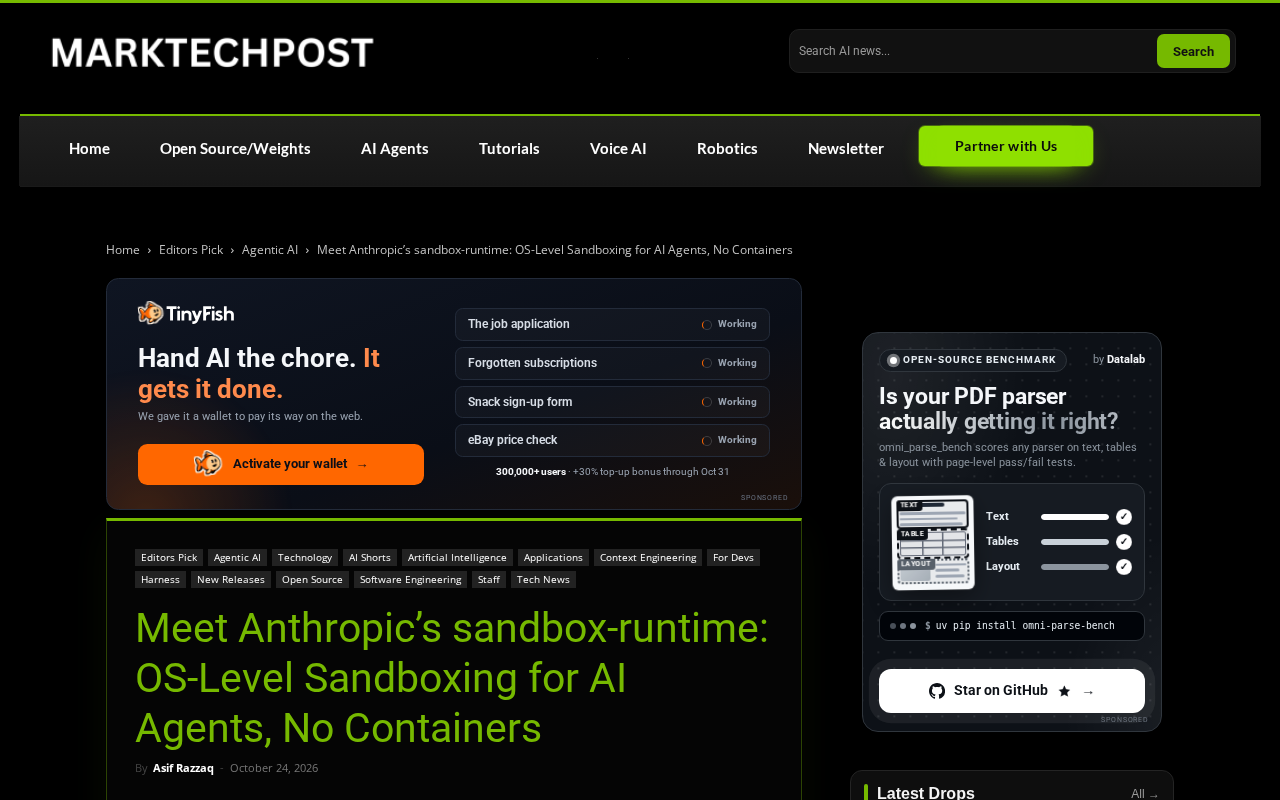 Anthropic Open-Sources sandbox-runtime: A Container-Free Sandbox for AI Agents