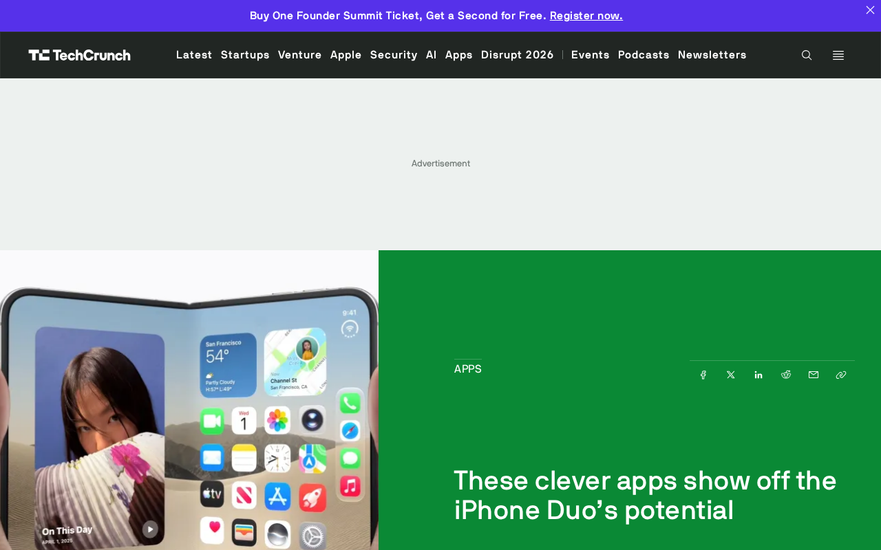 iPhone Duo App Ideas Roundup: The Foldable Screen Potential Begins to Emerge
