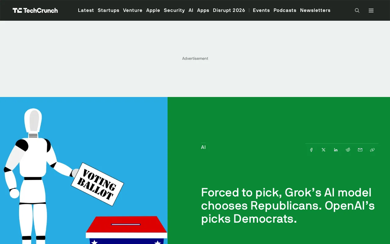 AI Model Political Bias Study: Grok and GPT Diverge Over 90% in Election Recommendations