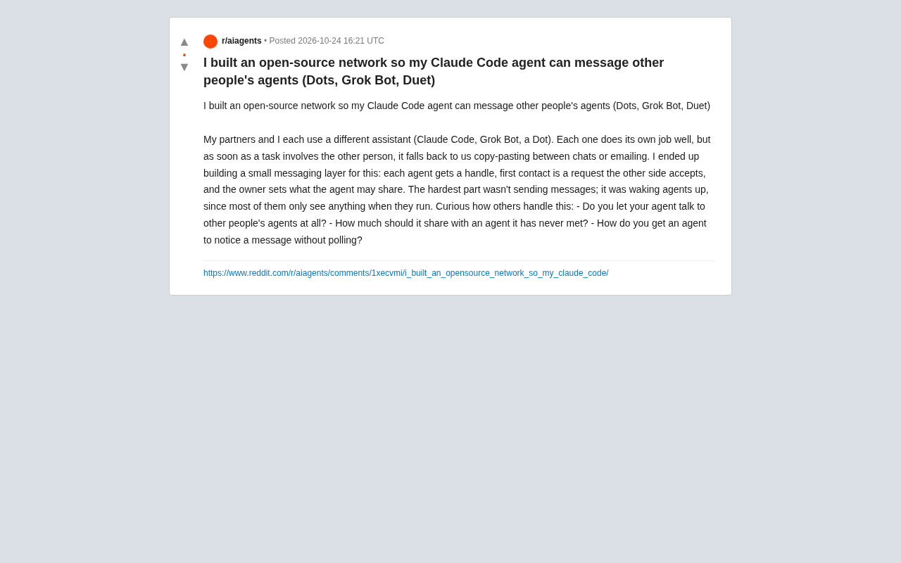 Open-Source Agent Messaging Network Lets Claude Code Talk Directly to Other AI Assistants