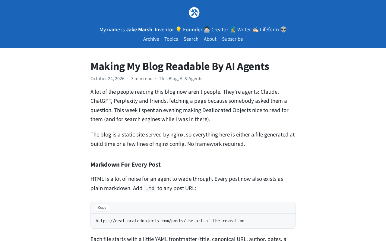 hackernews source: Making My Blog Readable by AI Agents