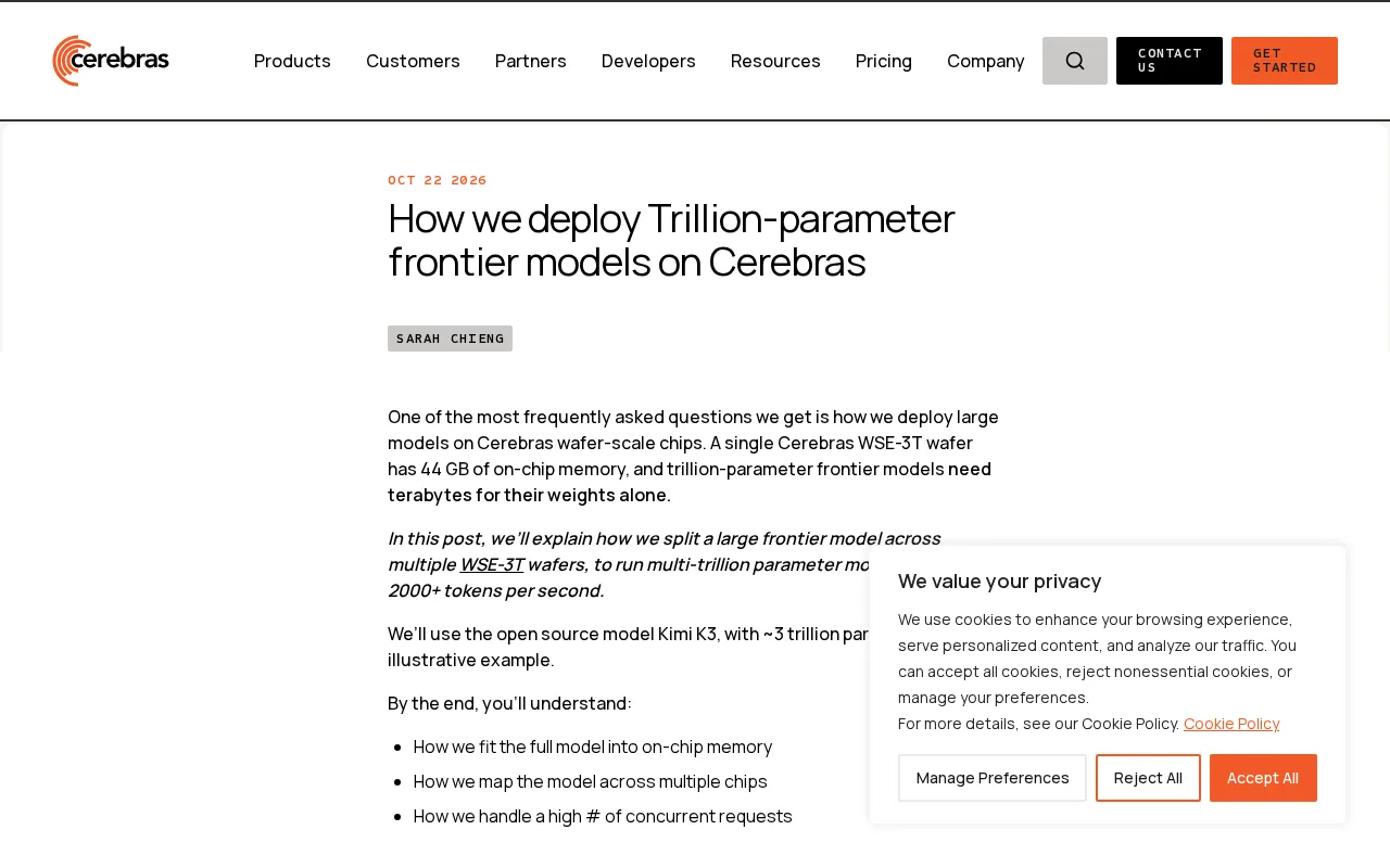 Cerebras Breaks Through the Trillion-Parameter Model Deployment Barrier
