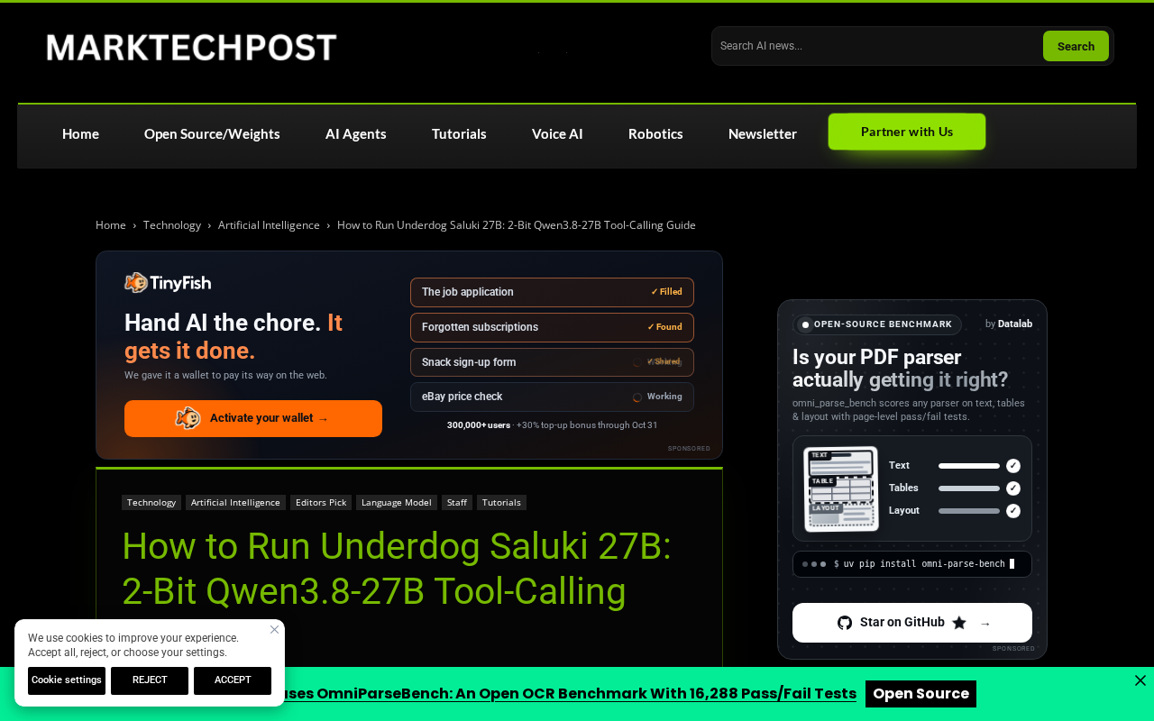Underdog Saluki 27B:2-Bit量化下的工具调用实战指南