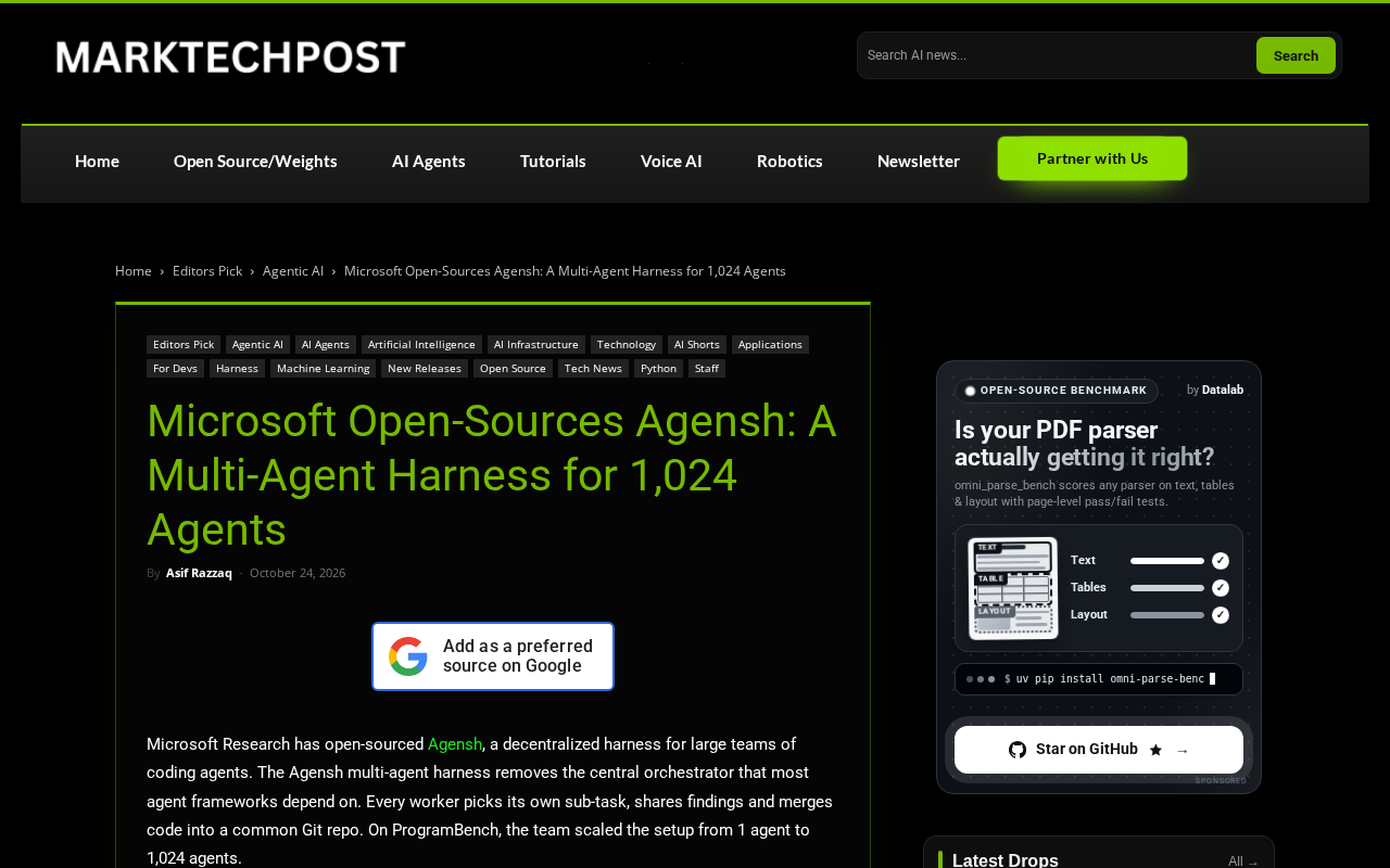 Microsoft Open-Sources Agensh: A Decentralized Multi-Agent Framework Supporting 1,024 Cooperating Agents
