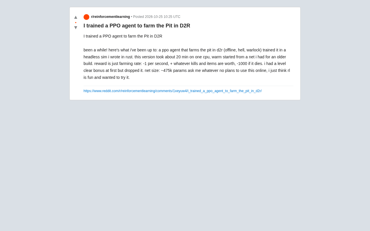 Training a PPO Agent to Farm D2R's The Pit in a Rust-Written Simulator