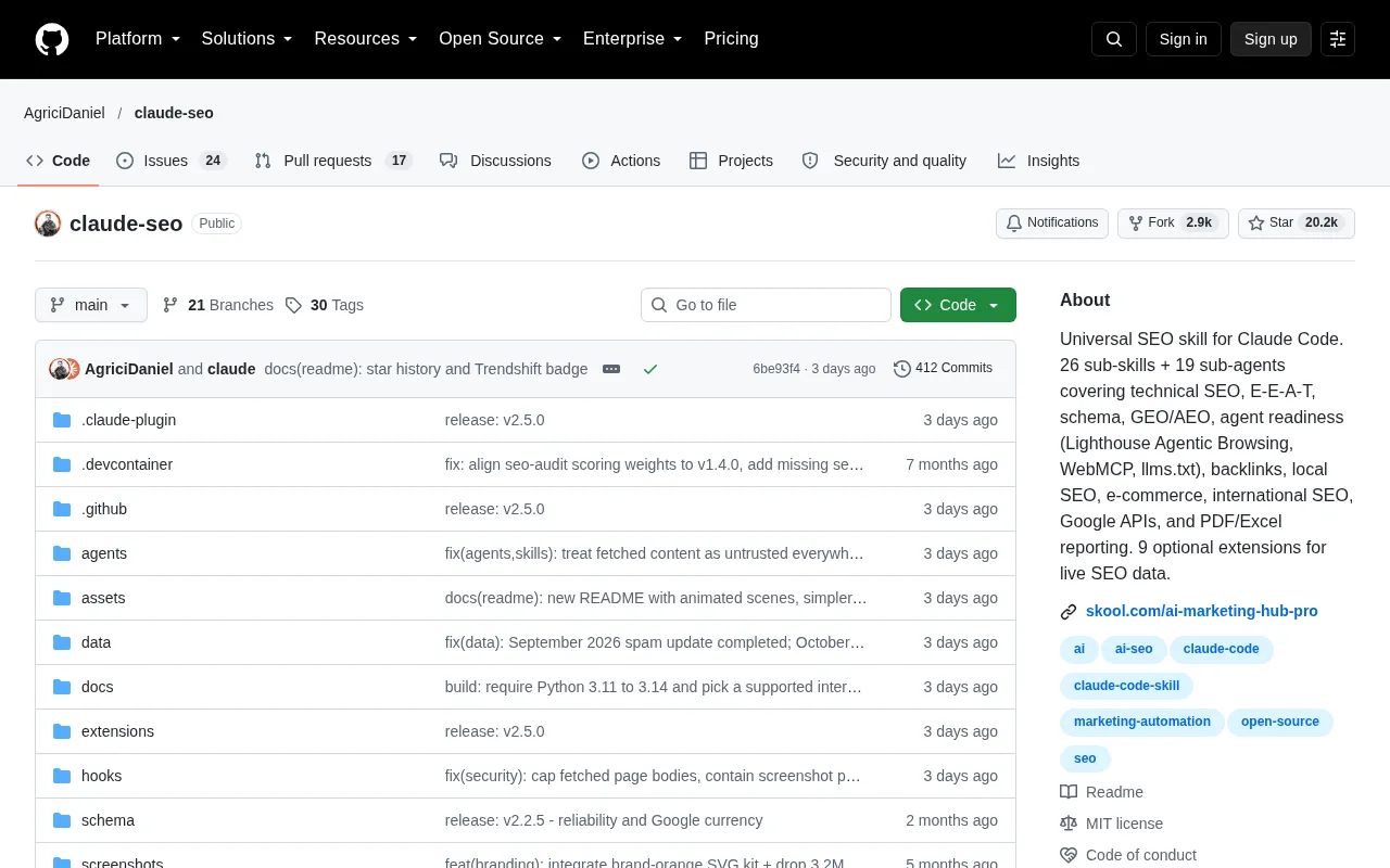 Claude Code's Most Powerful SEO Skill Pack: 26 Sub-Skills + 19 Subagents