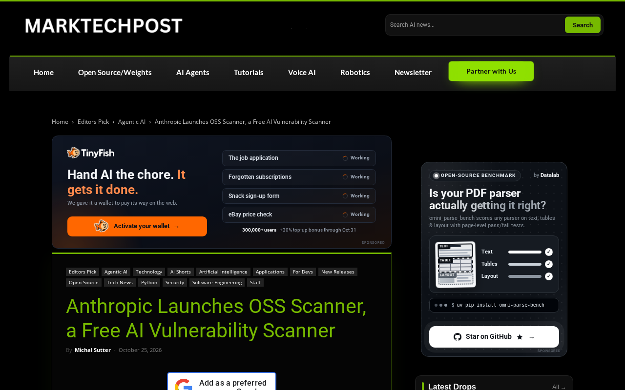 Anthropic Launches OSS Scanner: A Free AI Vulnerability Scanner