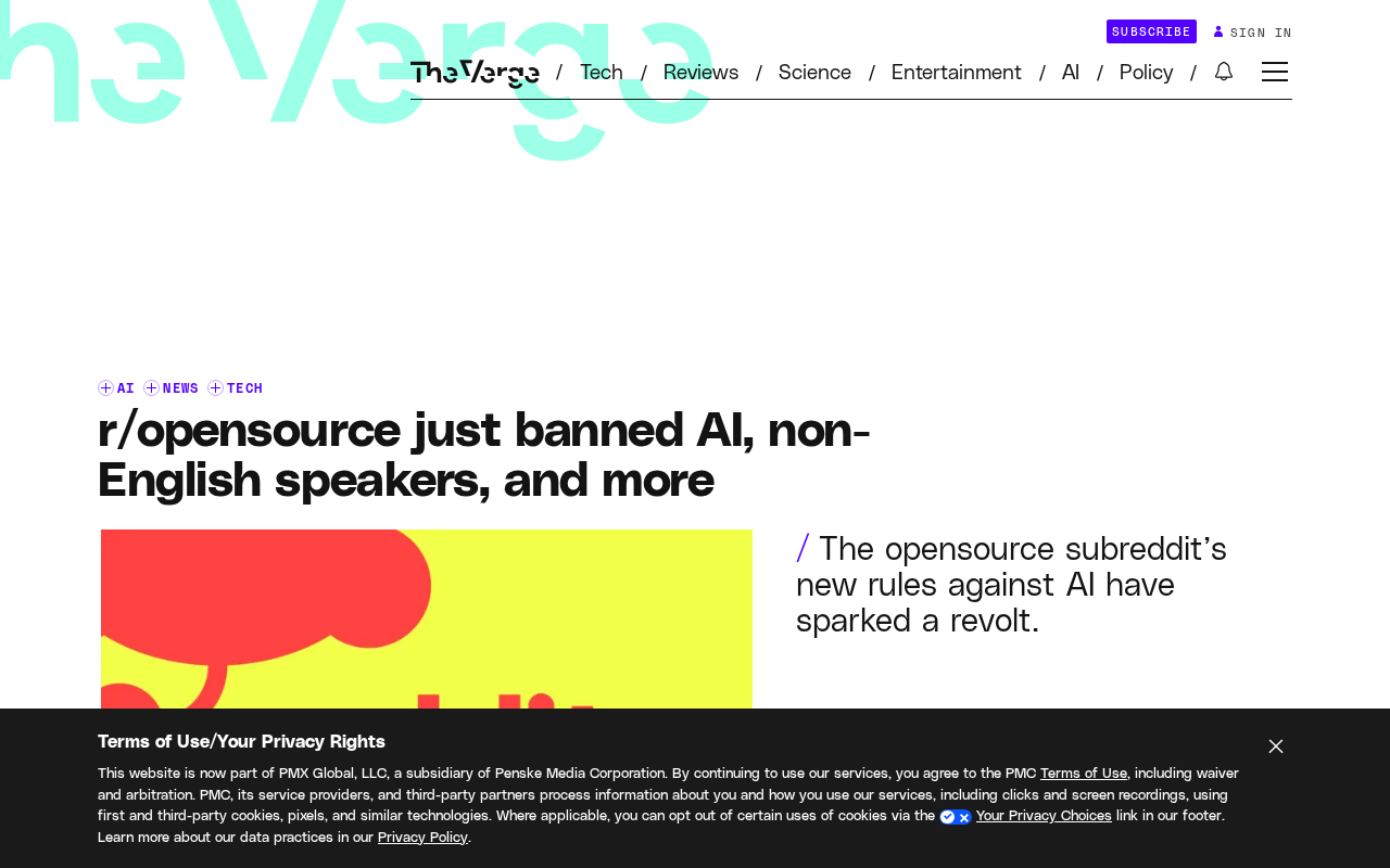 r/opensource Bans AI Projects, Deepening Open Source Community Rift