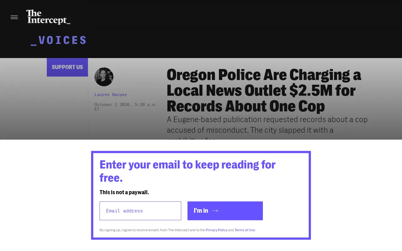 Oregon Police Issue $2.5 Million Bill for Officer Records