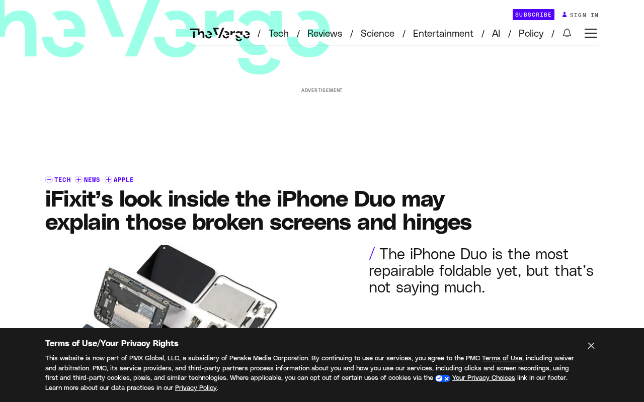 iFixit拆解iPhone Duo:折叠屏折痕与铰链缺陷揭秘