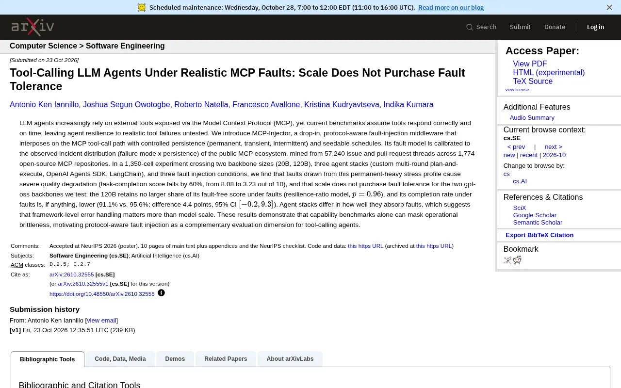 大模型越大越抗错?MCP故障注入实验给出否定答案
