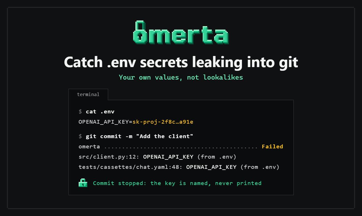 omerta: Using Real Environment Variable Values to Stop .env Secret Leaks