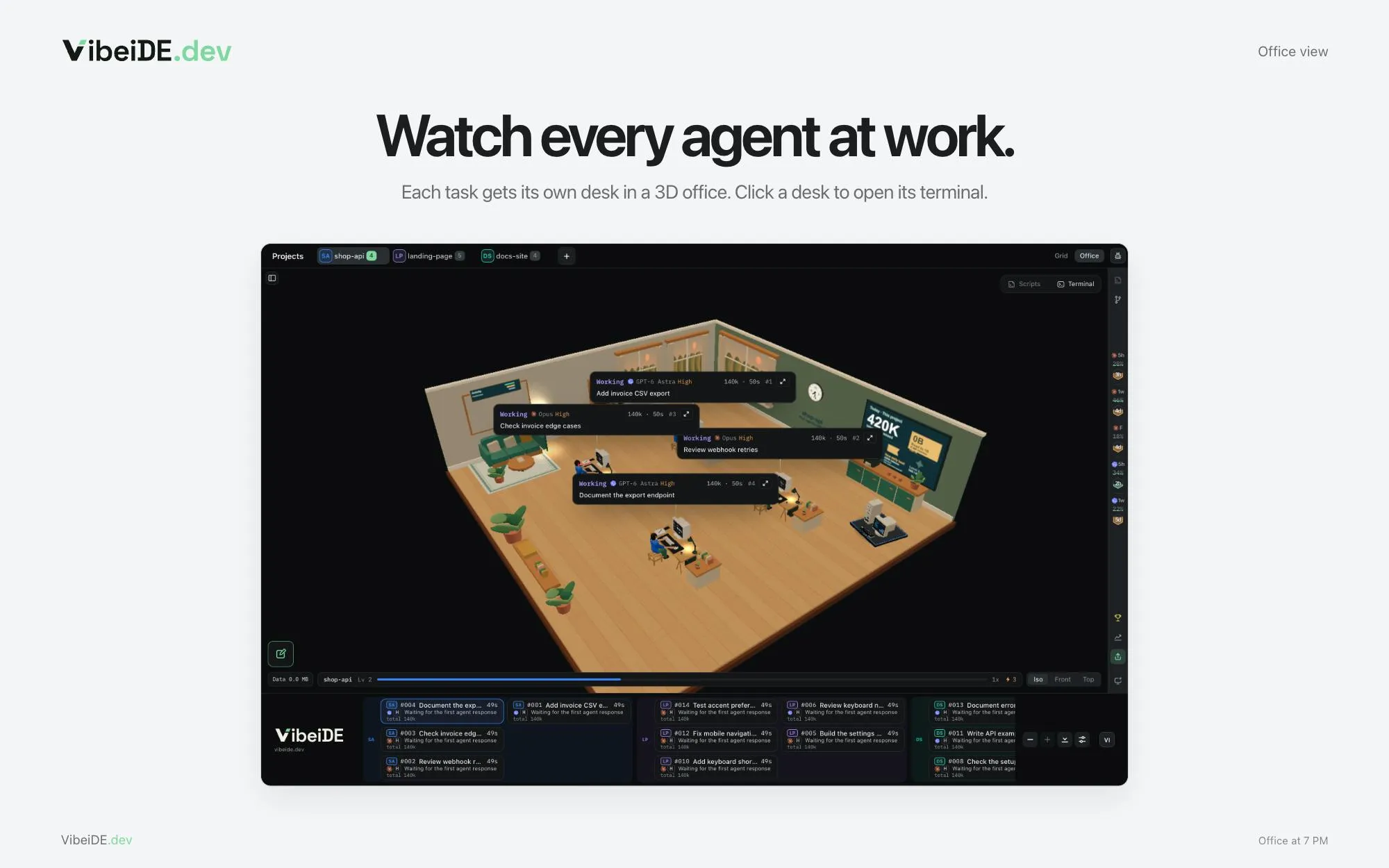VibeiDE: Queue AI Coding Tasks in Parallel and Review Results One by One