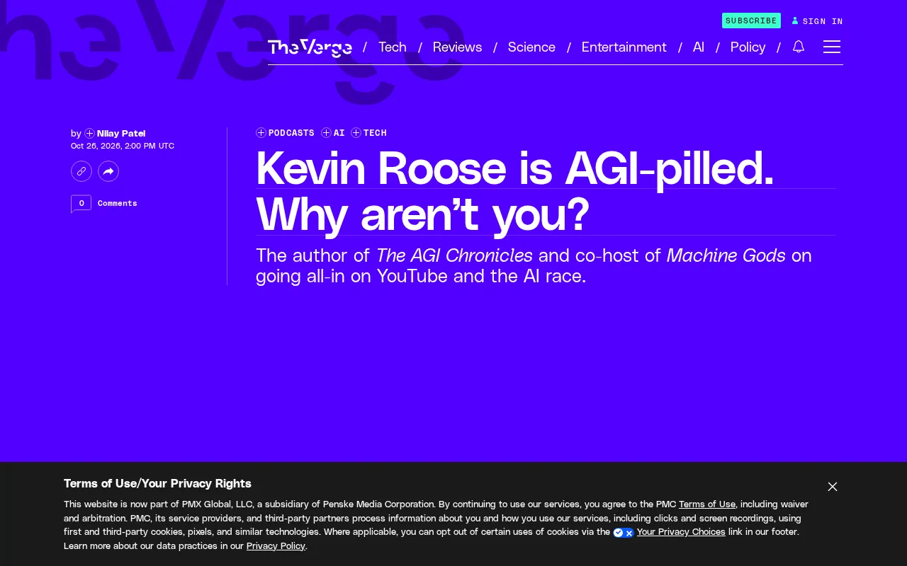 Kevin Roose新书《AGI编年史》:为何他坚信AGI已来?