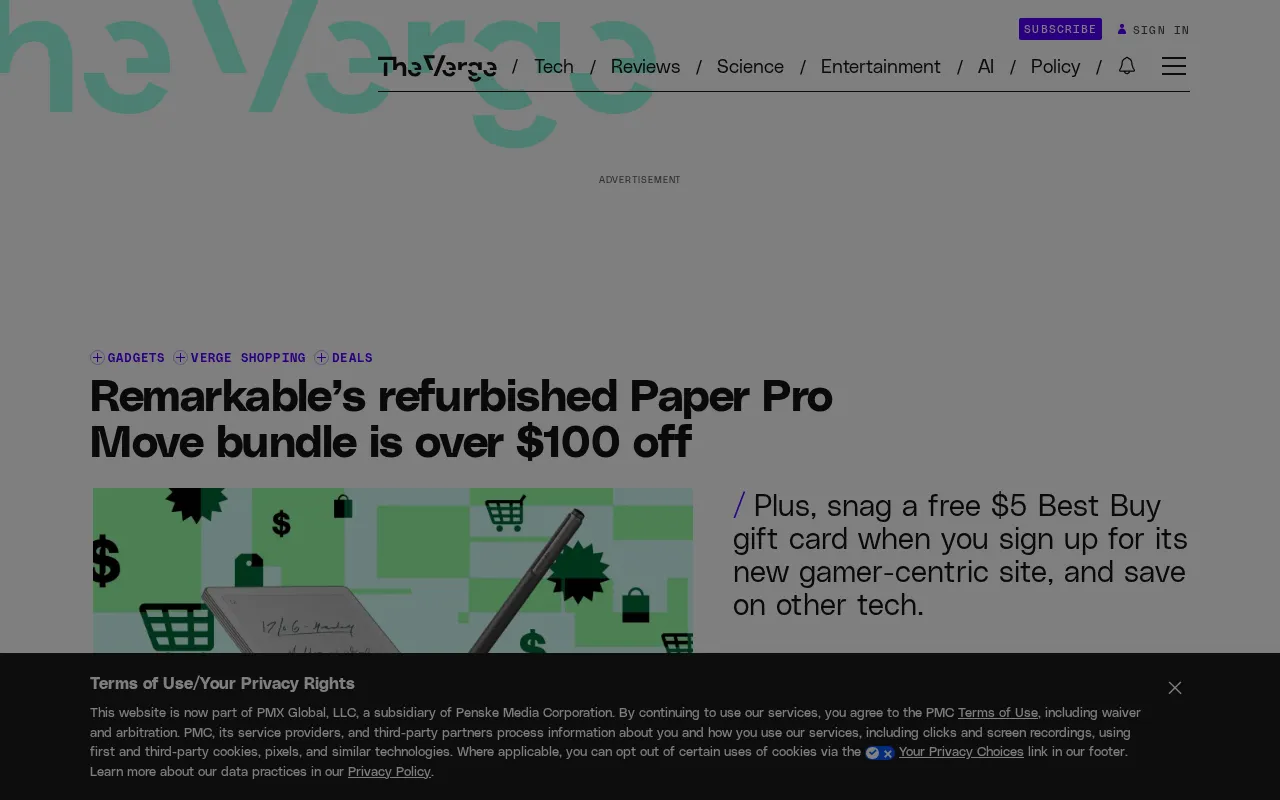 Remarkable翻新Paper Pro Move套装省超100美元