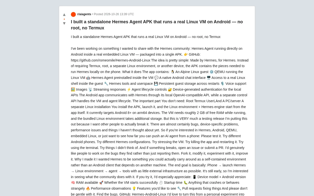 Running Full Linux and AI Agents on Your Phone: A Root-Free Android APK Breakdown