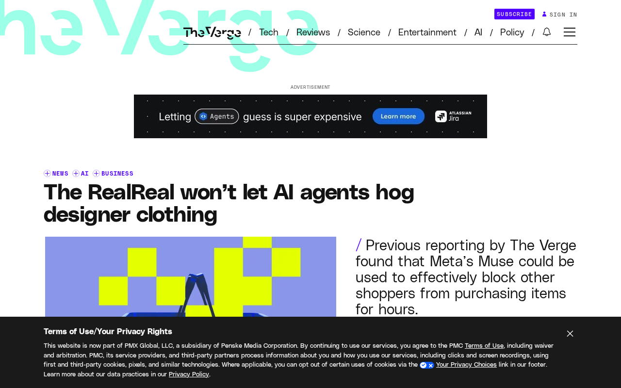 The RealReal Upgrades Anti-Bot System to Block AI Agents From Snapping Up Secondhand Luxury Goods
