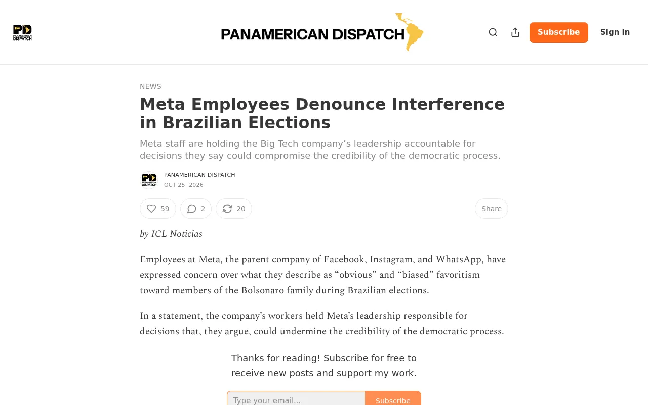 Meta Employees Denounce Interference in Brazilian Elections