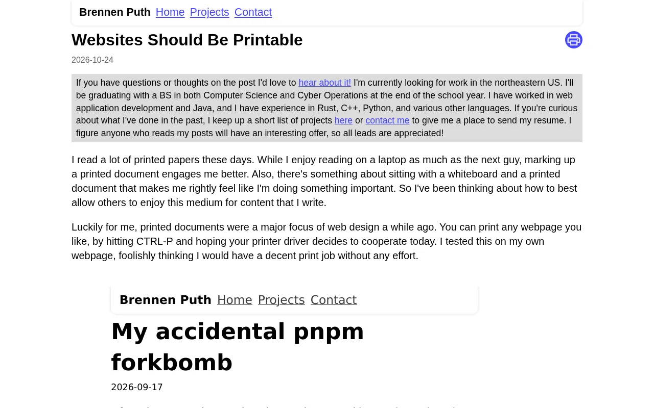 Websites Should Be Printable: A Forgotten Web Design Principle