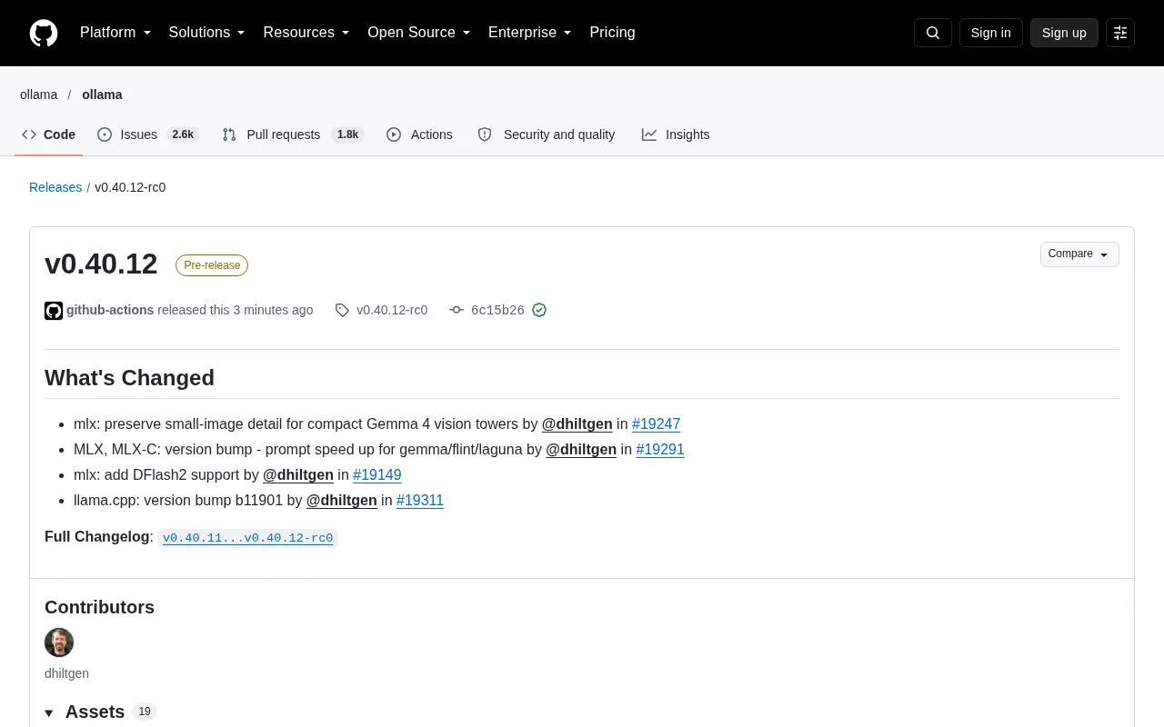 v0.40.12 Pre-release: MLX Inference Speedup and Gemma Vision Detail Optimization